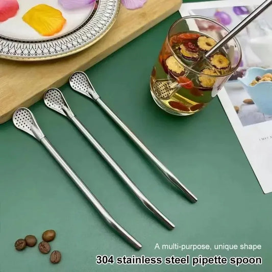 Stainless Steel Straw Spoon
