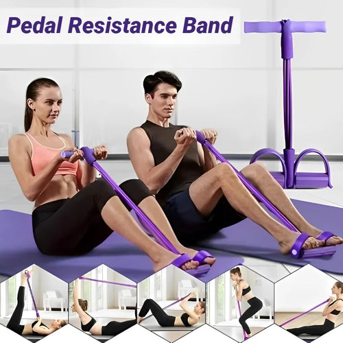 Multifunction Pedal Resistance Band Exerciser – Full Body Workout Toning Band