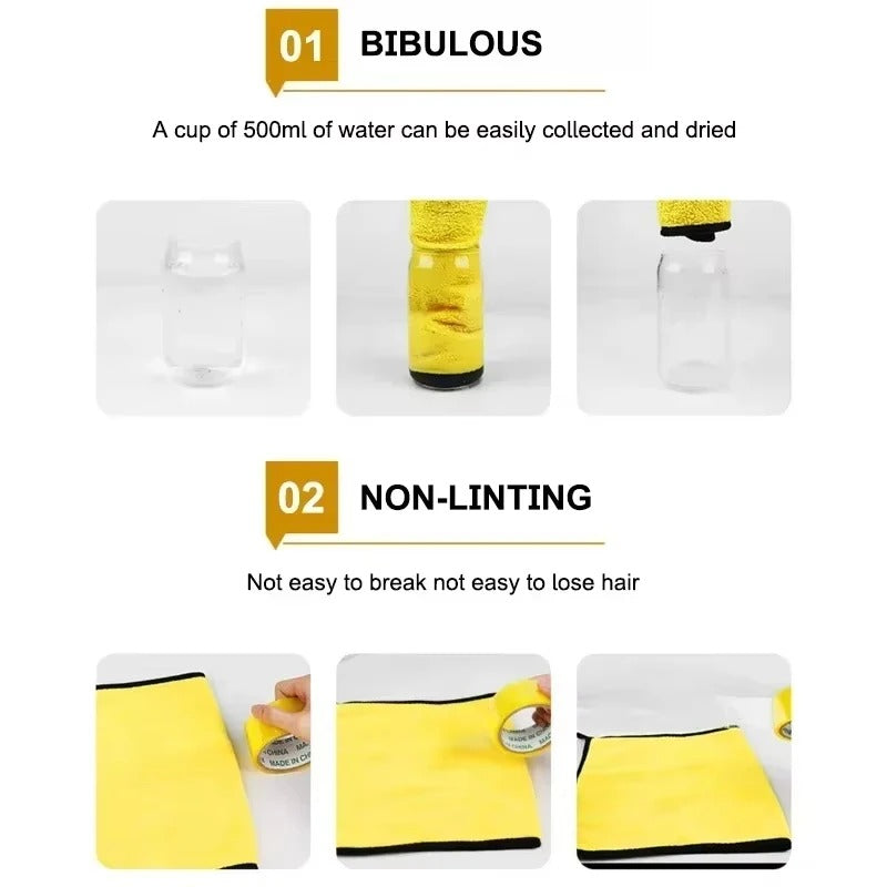 Car Microfiber Cleaning Towel (Pack of 3)