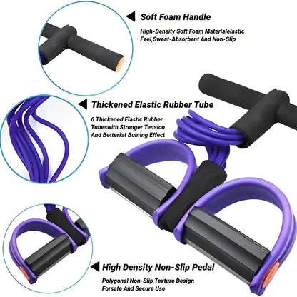 Multifunction Pedal Resistance Band Exerciser – Full Body Workout Toning Band